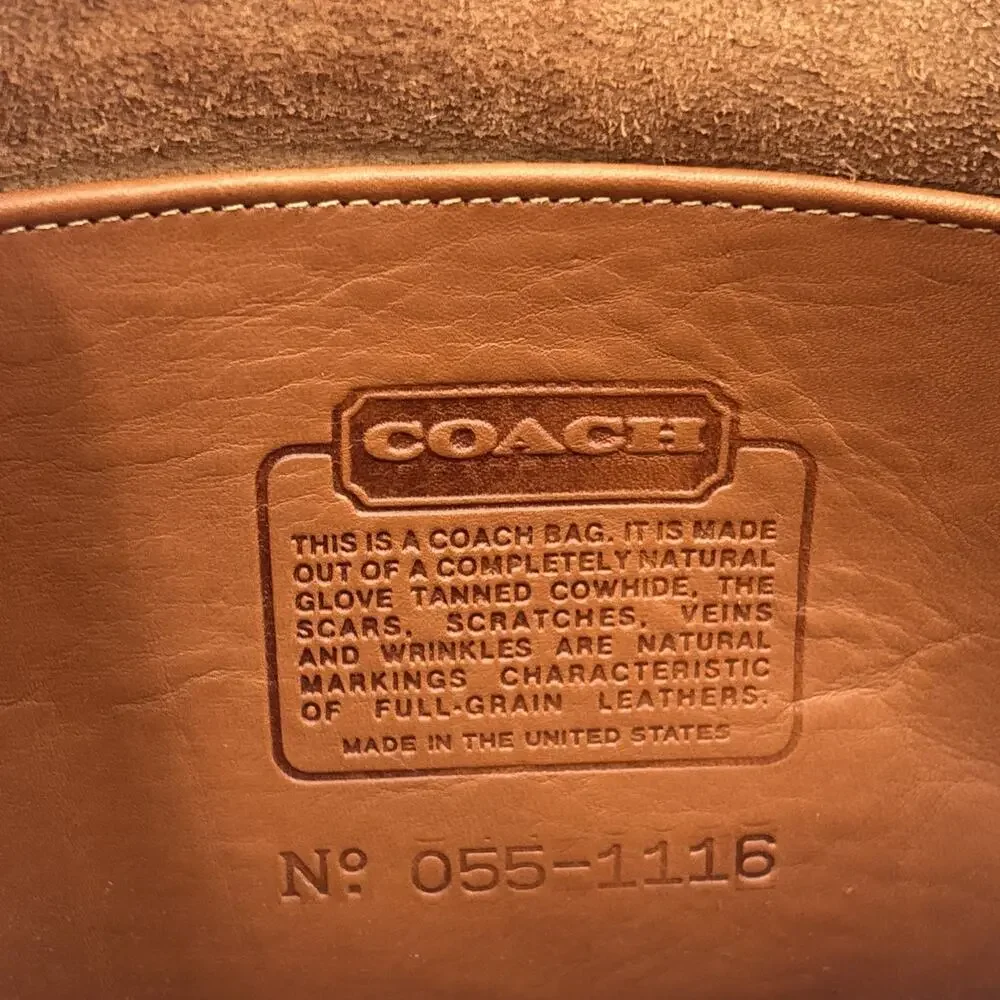 Vintage Coach 1116 Flap British Tan Leather Crossbody Purse Bag Classic